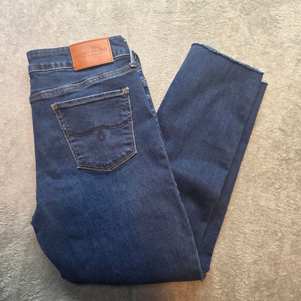 Lucky Brand Ankle Slim Jeans Womens 10 Blue Medium Wash Mid Rise Stretch Denim